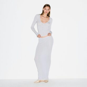 SHEER MODAL LONG SLEEVE HENLEY