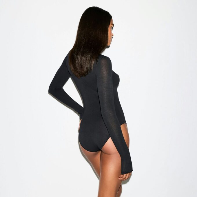 SHEER MODAL LONG SLEEVE TURTLENECK BODYSUIT