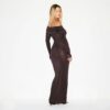 SHEER MODAL OFF THE SHOULDER LONG DRESS SHEER MODAL OFF THE SHOULDER LONG DRESS