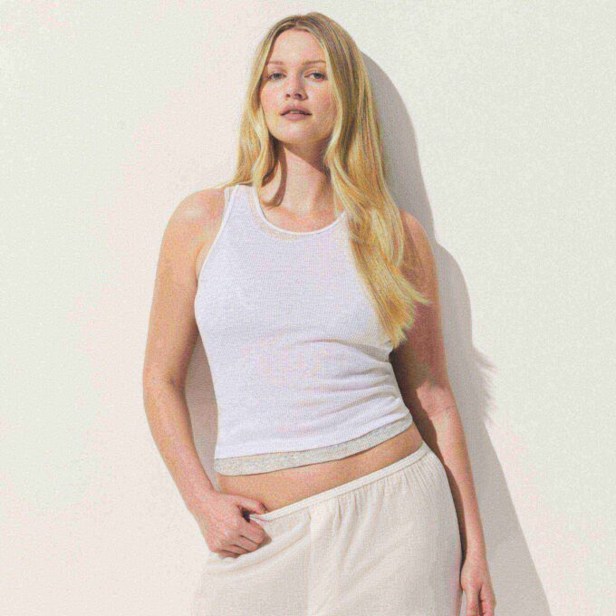 SHEER RIB CREWNECK TANK