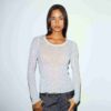 SHEER RIB LONG SLEEVE CREW NECK TOP SHEER RIB LONG SLEEVE CREW NECK TOP