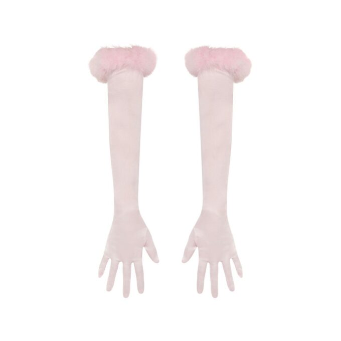 SILK FEATHER TRIM GLOVES