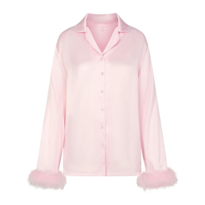 SILK FEATHER TRIM LONG SET