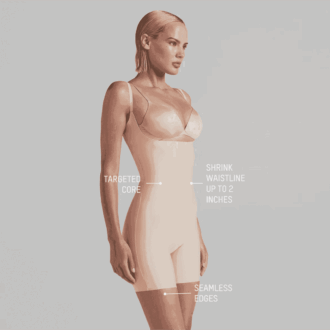 SKIMS BODY CORE SCULPT OPEN BUST MID THIGH BODYSUIT