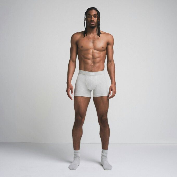 SKIMS COTTON MENS 3″ BOXER BRIEF