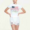 SKIMS FOR TEAM USA COTTON JERSEY OLYMPIC T-SHIRT SKIMS FOR TEAM USA COTTON JERSEY OLYMPIC T-SHIRT