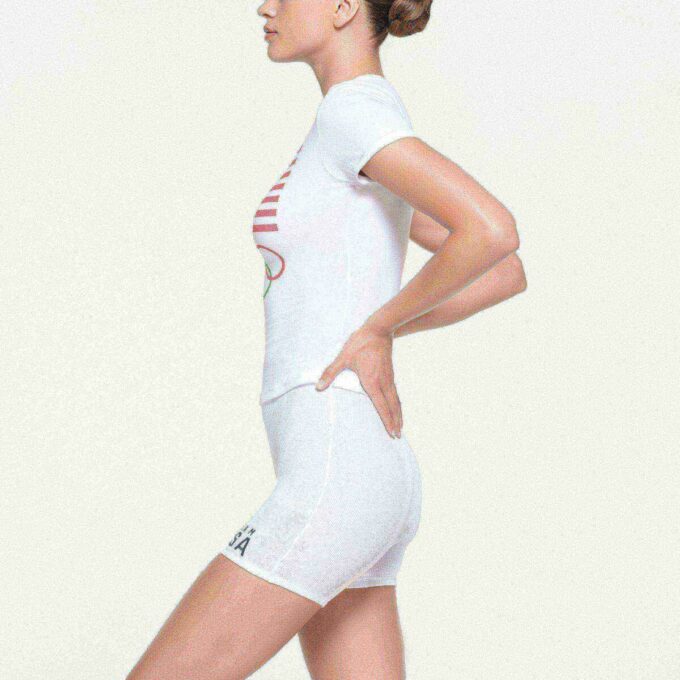 SKIMS FOR TEAM USA COTTON JERSEY OLYMPIC T-SHIRT SKIMS FOR TEAM USA COTTON JERSEY OLYMPIC T-SHIRT