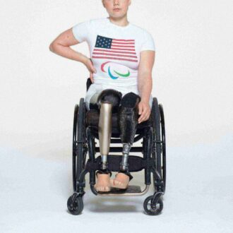 SKIMS FOR TEAM USA COTTON JERSEY PARALYMPIC T-SHIRT