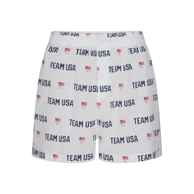 SKIMS FOR TEAM USA COTTON POPLIN SLEEP PARALYMPIC BOXER SKIMS FOR TEAM USA COTTON POPLIN SLEEP PARALYMPIC BOXER