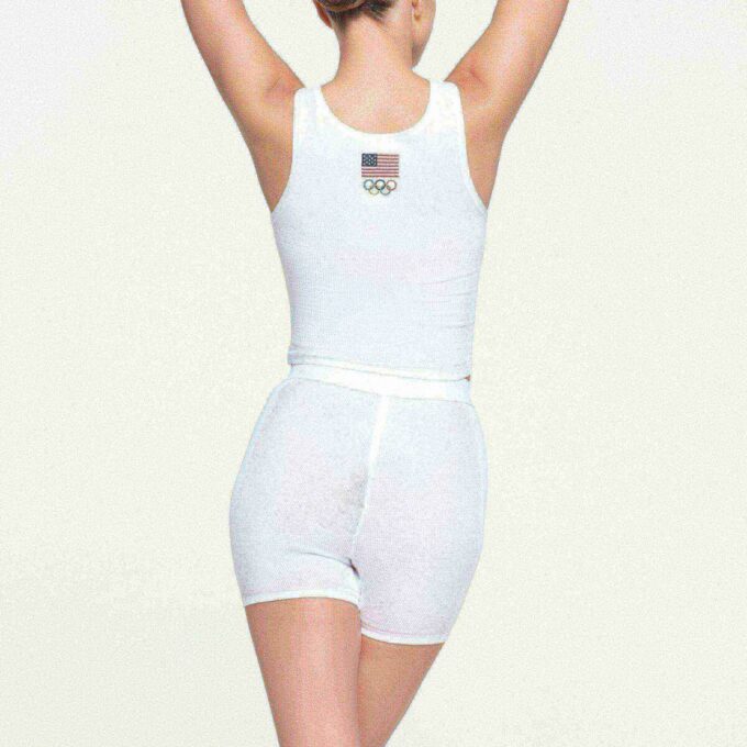 SKIMS FOR TEAM USA COTTON RIB OLYMPIC BOXER