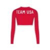 SKIMS FOR TEAM USA SIGNATURE SWIM PARALYMPIC LONG SLEEVE CROPPED T-SHIRT SKIMS FOR TEAM USA SIGNATURE SWIM PARALYMPIC LONG SLEEVE CROPPED T-SHIRT