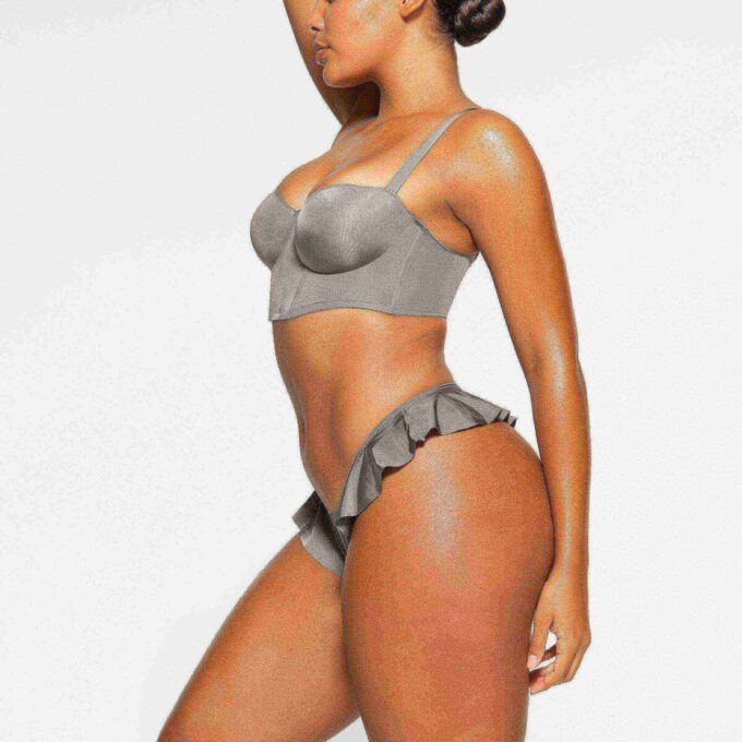 SKIMS LOGO SHINE BALCONETTE CORSET BRA