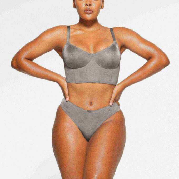 SKIMS LOGO SHINE DEMI CORSET BRA