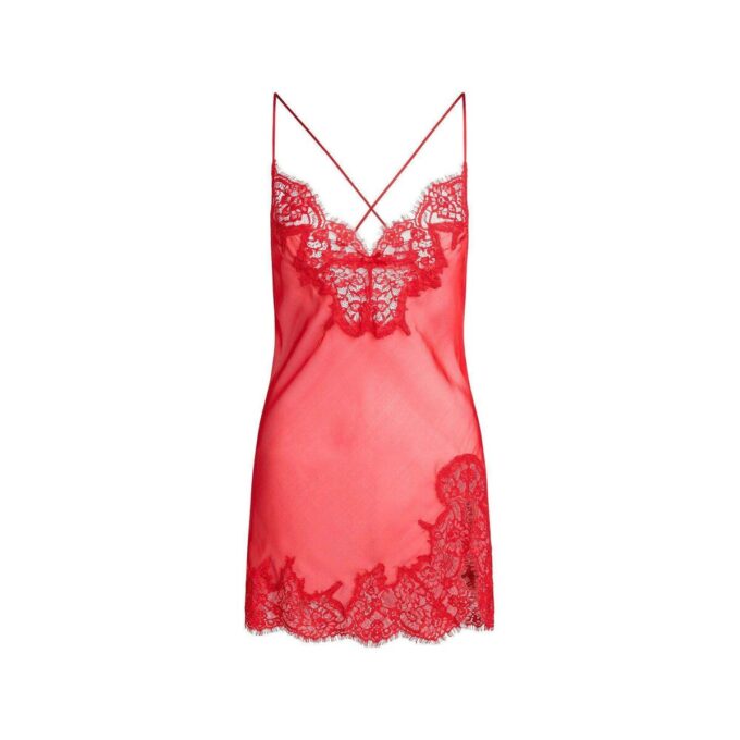 SKIMS ROMANCE LACE MINI SLIP DRESS