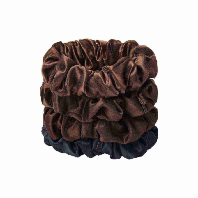 SLIP X SKIMS PURE SILK LARGE SCRUNCHIES 4-PACK SLIP X SKIMS PURE SILK LARGE SCRUNCHIES 4-PACK
