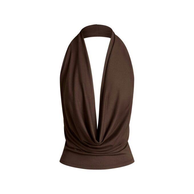 SMOOTH LAYERS DEEP PLUNGE HALTER TOP SMOOTH LAYERS DEEP PLUNGE HALTER TOP