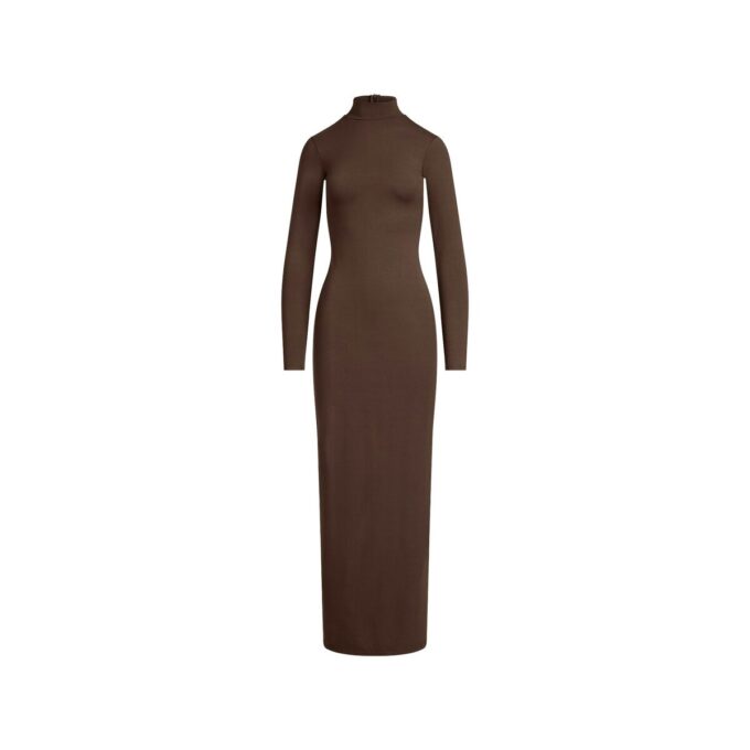SMOOTH LAYERS TURTLENECK LONG DRESS