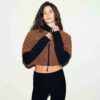 TEDDY FUNNEL NECK CROPPED JACKET TEDDY FUNNEL NECK CROPPED JACKET