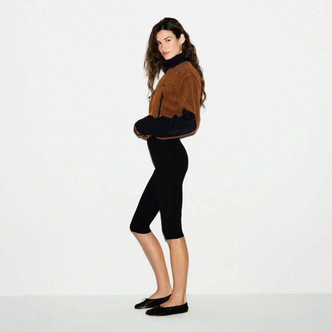 TEDDY FUNNEL NECK CROPPED JACKET TEDDY FUNNEL NECK CROPPED JACKET