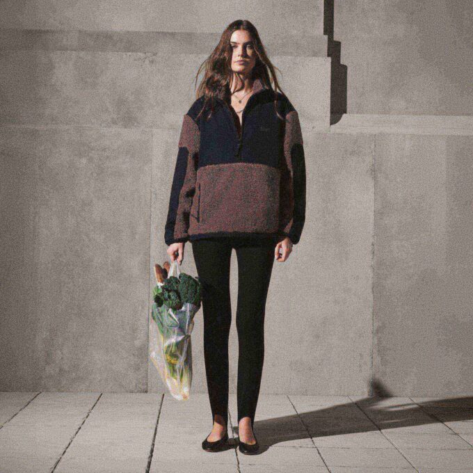 TEDDY OVERSIZED HALF ZIP UP PULLOVER TEDDY OVERSIZED HALF ZIP UP PULLOVER