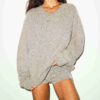 WOOL CASHMERE OVERSIZED V NECK SWEATER