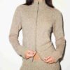 WOOL CASHMERE ZIP UP MOCK NECK SWEATER WOOL CASHMERE ZIP UP MOCK NECK SWEATER