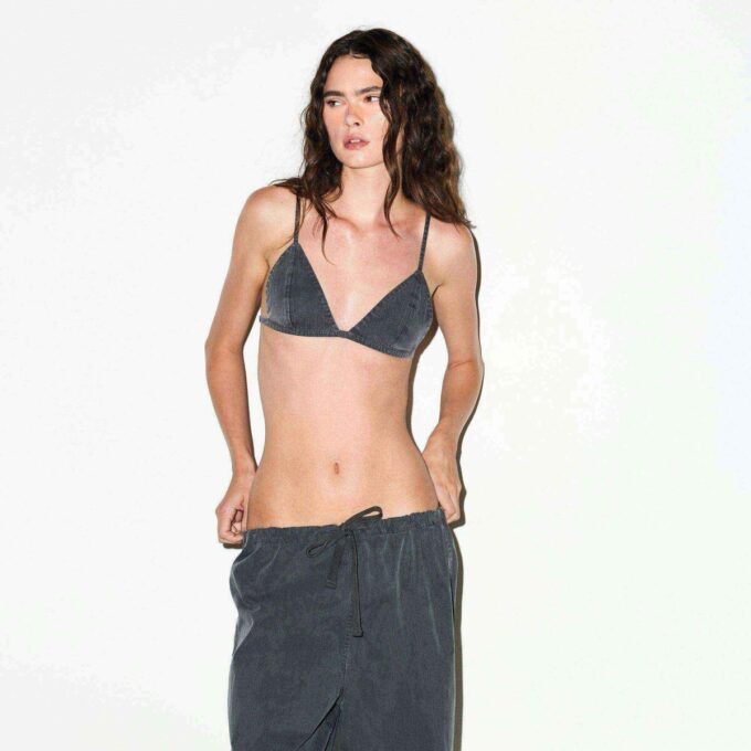 WOVEN LOUNGE TRIANGLE BRALETTE